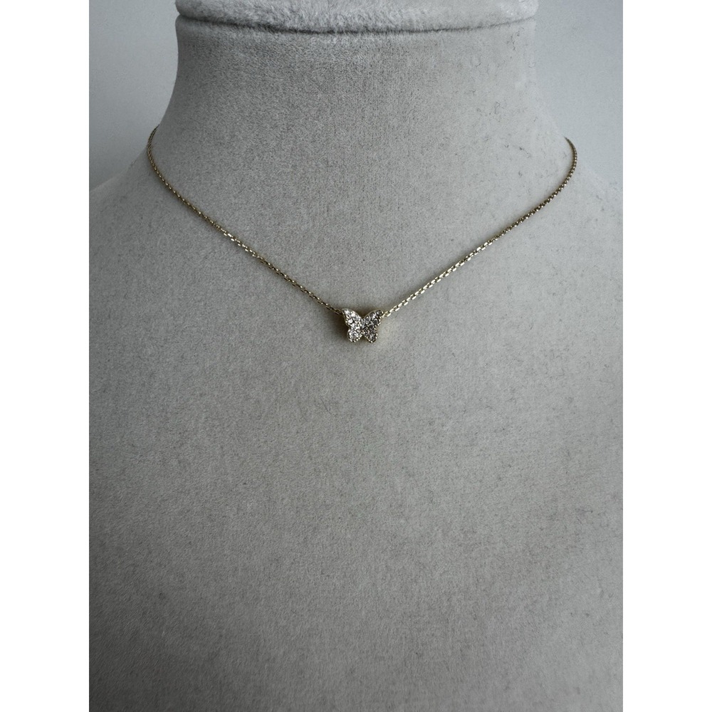 1pc Shiny Butterfly Necklace Double Layer Clavicle Chain Jewelry for Women - NEW